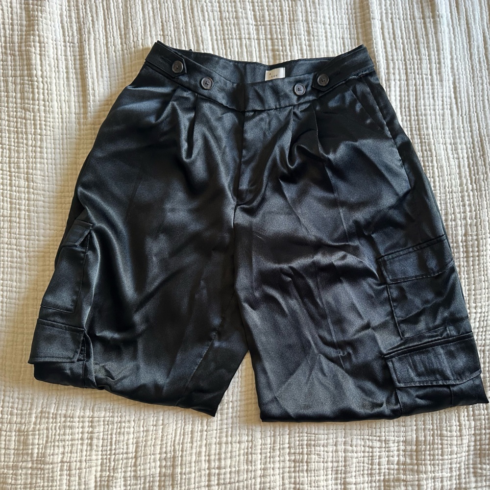 Satin cargo trousers